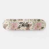 Skateboard Monogramme floral botanique de fleurs sauvages à l (Horz)