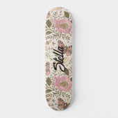 Skateboard Monogramme floral botanique de fleurs sauvages à l (Recto)