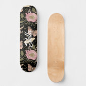 Skateboard Monogramme floral botanique de fleurs sauvages à l (Recto)