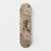 Skateboard Monogramme floral botanique de fleurs sauvages à l (Recto)