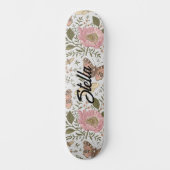 Skateboard Monogramme floral botanique de fleurs sauvages à l (Recto)