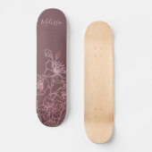 Skateboard Monogramme floral rose rose rose or (Recto)
