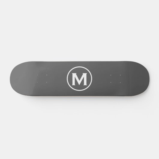 Skateboard Monogramme gris minimal (Horz)