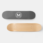Skateboard Monogramme gris minimal (Horz)