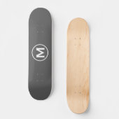 Skateboard Monogramme gris minimal (Recto)