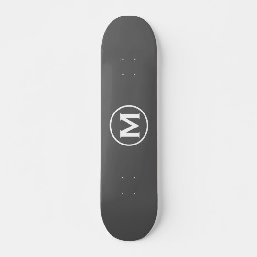 Skateboard Monogramme gris minimal (Devant)
