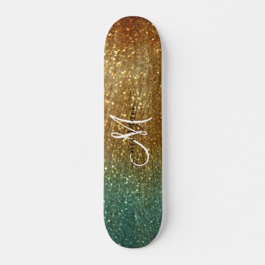 Skateboard Monogramme Holographique Parties scintillant or (Devant)