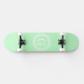 Skateboard Monogramme initial du cadre de la clé grecque blan (Horz)