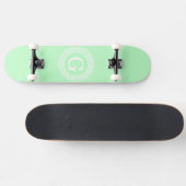 Skateboard Monogramme initial du cadre de la clé grecque blan (Horz)