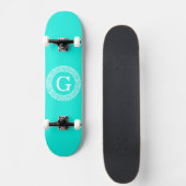 Skateboard Monogramme initial du cadre de ligne clé grecque d (Devant)