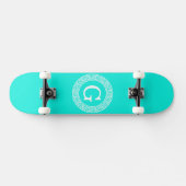 Skateboard Monogramme initial du cadre de ligne clé grecque d (Horz)