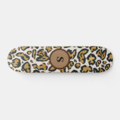 Skateboard Monogramme initial du Motif léopard Brown (Horz)