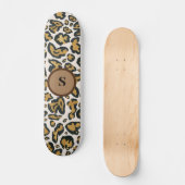 Skateboard Monogramme initial du Motif léopard Brown (Recto)