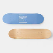 Skateboard Monogramme Initiales 3 Moderne Gras | Bleu Clair (Horz)