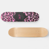 Skateboard Monogramme Leopard noir et rose chaud (Horz)