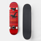 Skateboard Monogramme, logo Black Raven sur effet chromé roug (Recto)