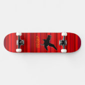 Skateboard Monogramme, logo Black Raven sur effet chromé roug (Horz)