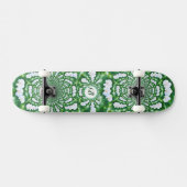 Skateboard monogramme Mandala orchidée blanche (Horz)