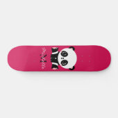 Skateboard Monogramme mignon Panda violet personnalisé (Horz)