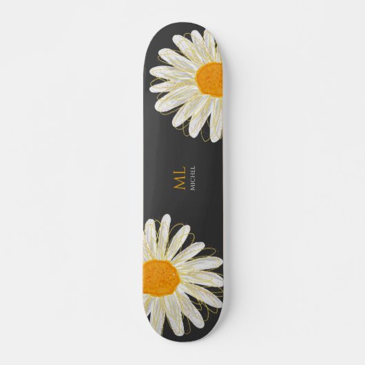 Skateboard Monogramme minimaliste cascolol Chamomiles (Devant)