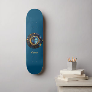 Skateboard Monogramme minimaliste moderne de lune de soleil c