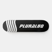 Skateboard Monogramme moderne noir et blanc (Horz)