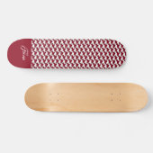 Skateboard Monogramme motif de base rouge et blanc (Horz)