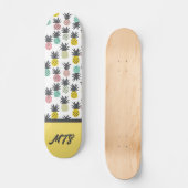 Skateboard Monogramme motif de pineapple vintage jaune or (Recto)