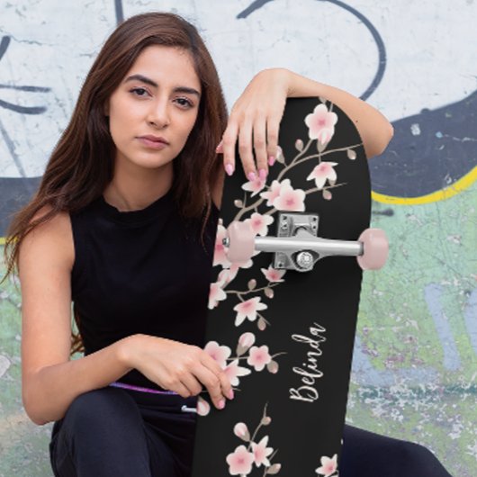 Skateboard Monogramme noir BLUSH rose cerisier