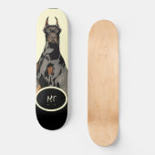 Skateboard monogramme noir Doberman Pincher noir (Recto)
