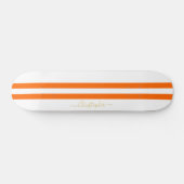 Skateboard Monogramme Or Classic Orange White Racing Stripes (Horz)
