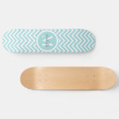 Skateboard Monogramme | Pastel Blue Green Chevron (Horz)