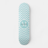Skateboard Monogramme | Pastel Blue Green Chevron (Recto)
