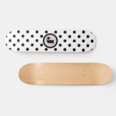 Skateboard Monogramme personnalisé des points noirs (Horz)