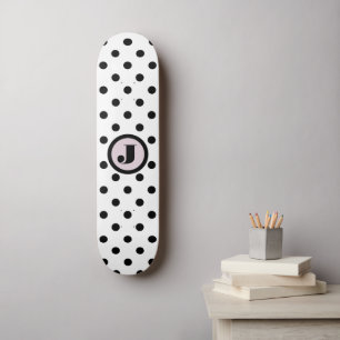 Skateboard Monogramme personnalisé des points noirs