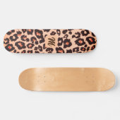 Skateboard Monogramme personnalisé guépard (Horz)