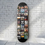 Skateboard Monogramme personnalisé Nom Cool Instagram Photo C<br><div class="desc">Cool,  skateboard moderne,  pont avec Custom Instagram Photo Collage around your monogram and name. Personalize easily with your favorite pictures. Makes a great display deck with a wall mount (separate) for a great birthday ou graduation vend ! This design is in color. Available in black and white as well.</div>