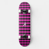 Skateboard Monogramme Pink Buffalo Plaid Rustic Check Patteri (Recto)