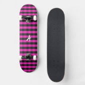 Skateboard Monogramme Pink Buffalo Plaid Rustic Check Patteri (Recto)