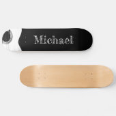 Skateboard Monogramme rock et roll Guitare noir et blanc (Horz)