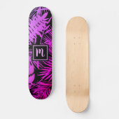 Skateboard Monogramme rose chaud violet foncé feuille cool te (Recto)