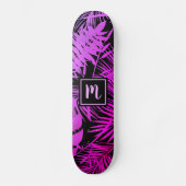 Skateboard Monogramme rose chaud violet foncé feuille cool te (Recto)