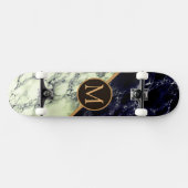 Skateboard Monogramme Skate avec marbre noir blanc (Horz)