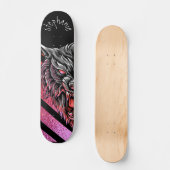 Skateboard Monogramme Tête de Loup Rose (Recto)