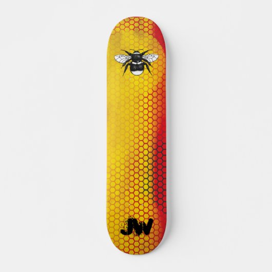 Skateboard Monogramme urbain moderne d'abeilles (Devant)