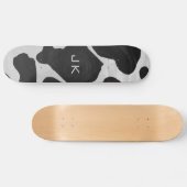 Skateboard Monogramme vache noir et blanc (Horz)