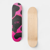 Skateboard Monogramme vache rose chaud et noir (Recto)