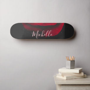Skateboard Monographie personnalisée rouge rose vintage photo