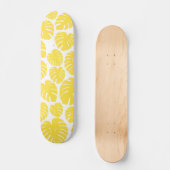 Skateboard Monstera - Citron jaune et blanc (Recto)