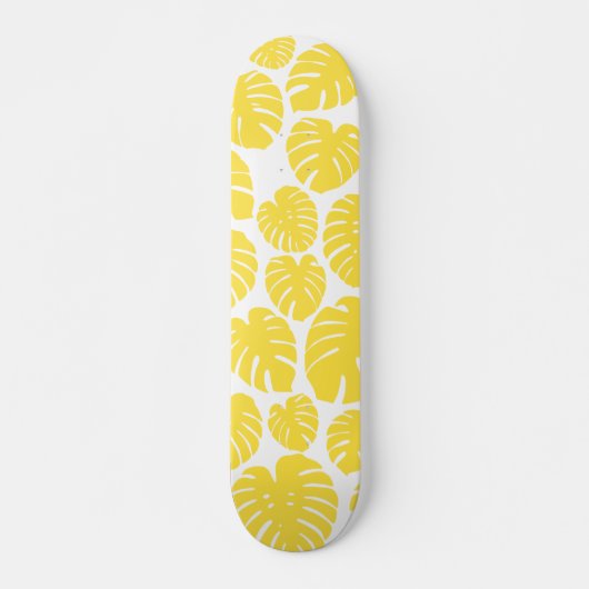 Skateboard Monstera - Citron jaune et blanc (Devant)